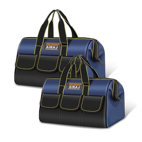 Tool Bag 2-Pack Set, 14" & 16" Wide Mouth Tool Bags for Men and Women