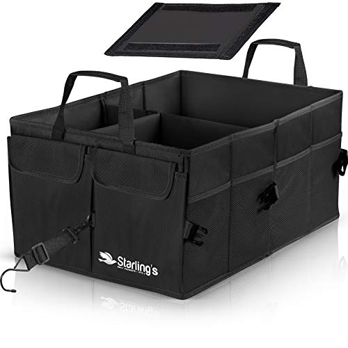 Car Trunk Organizer – Large Collapsible Storage Box with Adjustable Compartments – Heavy-Duty Cargo Organizer for SUV, Truck & Car – Non-Slip Waterproof Trunk Storage Bin for Groceries & Tools - view 7