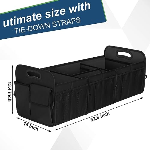 Large Capacity Trunk Organizer, Waterproof Car Accessory, Non-Slip, Foldable, Suitable for All Vehicles, Black - view 3