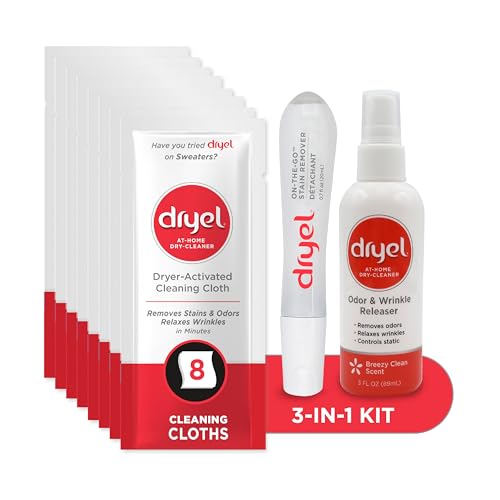 At-Home Dry Cleaner Starter Kit with Wrinkle Release Spray, 8 Loads
