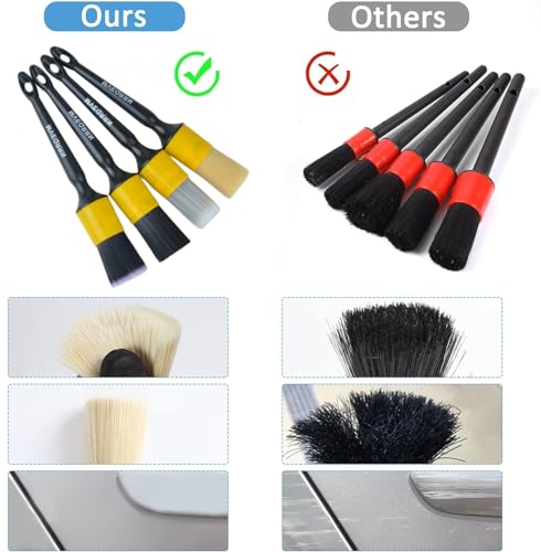 4 Pcs Car Detailing Brush Set, Boars Hair Car Detailing Brushes - view 5