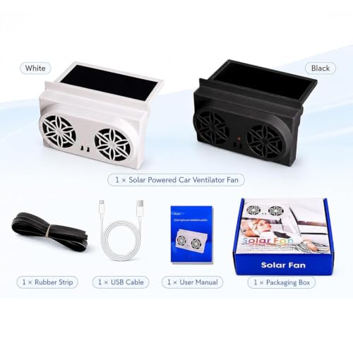 Solar powered car ventilator fan, solar powered car window fan (white2) - view 7