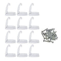 White RV Storage Door Latch 12-Pack - Sturdy Spring Clip & Mounting Hardware for RV Campers - Perfect RV Compartment Door Latch Solution for Secure and Convenient Storage