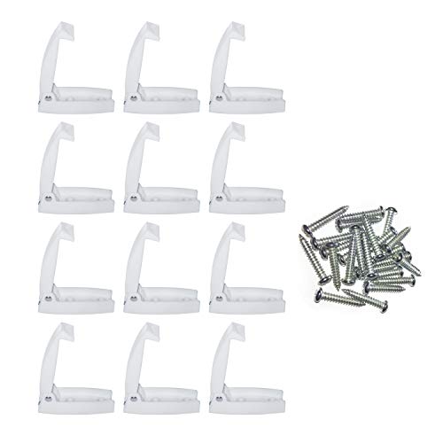 White RV Storage Door Latch 12-Pack - Sturdy Spring Clip & Mounting Hardware for RV Campers - Perfect RV Compartment Door Latch Solution for Secure and Convenient Storage