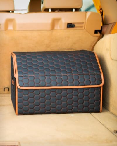 Trunk Organizer for Car, Lid, PU Leather, 17.7in 40L, 1pc, Hexy
