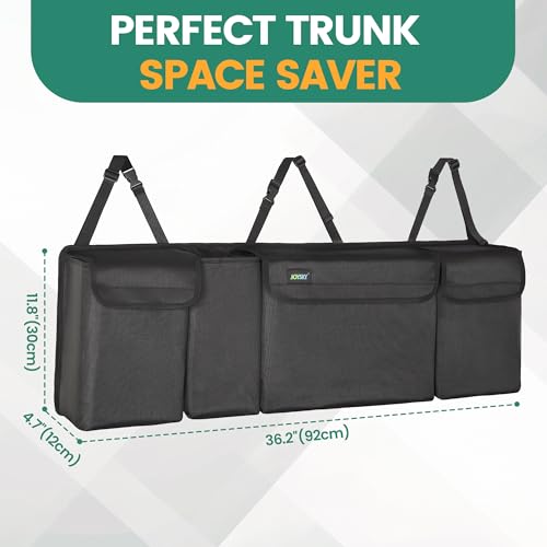 Trunk Hanging Organizer, Backseat Trunk Organizer for SUV, Truck, MPV, Large Capacity Vehicle Storage Bag with Upgraded High-Density Fabric, Space Saving Car Accessories Interior - view 2