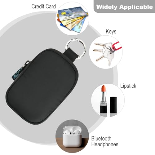 Zippered Pouch Compatible with Touchland Hand Sanitizer Spray 1 oz, Black - view 4