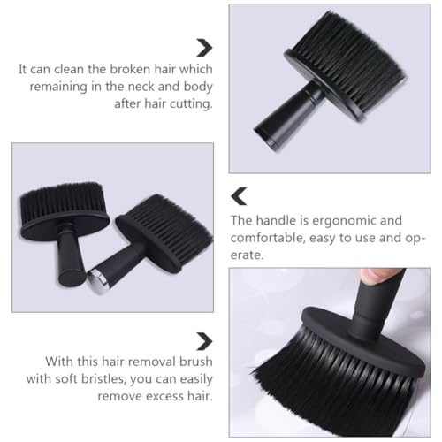 2pcs Neck Duster Brush for Hair Removal, Ergonomic Handle Black - view 6