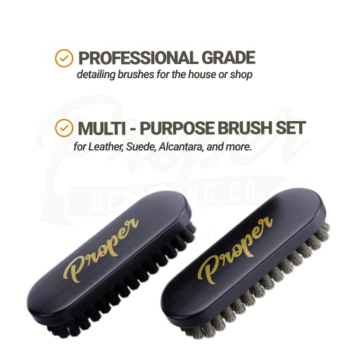 Leather and Alcantara Brush Set for Detailing Leather Seats, Steering Wheels | 2-Pack - view 6