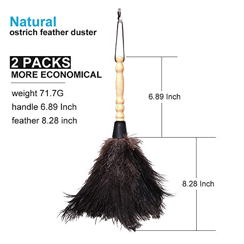 Natural Black Ostrich Feather Duster, for Cleaning，2 Packs - view 2