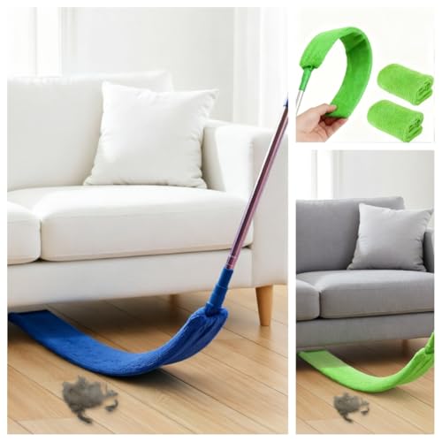 Retractable Gap Dust Cleaner Under Appliance Cleaning Tool, Flat Duster for Under Refrigerator Fridge Stove Couch Bed, Skinny Thin Duster for Tight Spaces (Green) - view 5