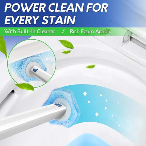 Disposable Toilet Brush Set with 15 Wand Refills, Toilet Bowl Cleaner Wand with Holder, Toilet Cleaning System Starter Wand Kit, Bathroom Cleaning Set - view 2