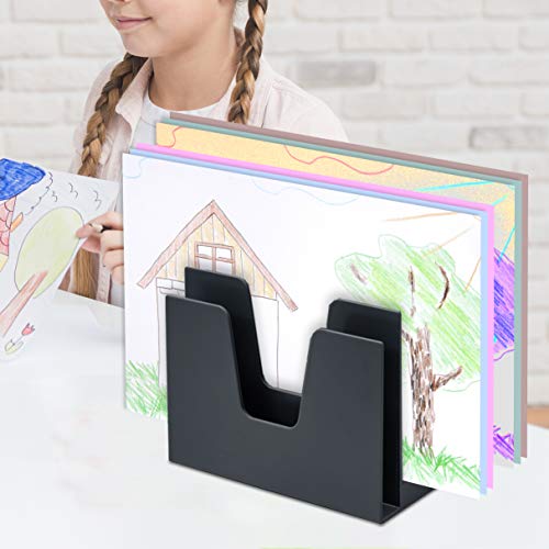 5 Section Incline File Sorter Organizer, Desktop Mail Holder, Black - view 4