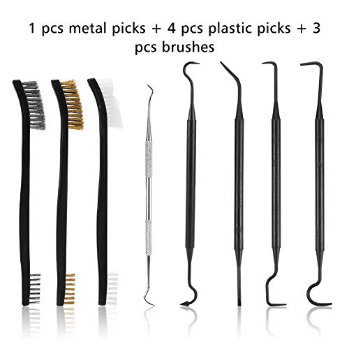 Gun Brushes & Picks, Universal Gun Cleaner Kit – Double Ended Brass Steel Nylon Bristle Brush, Stainless Steel Picks & Plastic Ploymer Pick for Gun Cleaning and Maintenance - view 2