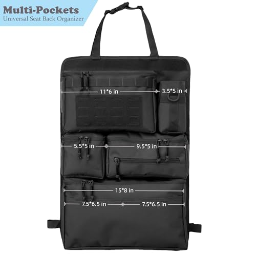 One-Piece Universal Car Seat Back Organizer with Tissue & Water Bottle Bag - view 3