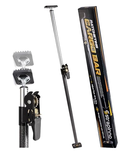 Ratcheting Cargo Bar 44"-74", Non-Slip Truck Bed Divider, Easy Setup, Strong 1.25" Tube, Adjustable Stabilizer for Pickup Trucks
