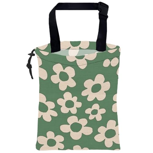Car Garbage Bag,Groovy Flowers Hanging Car Trash Bag with Adjustable Buckle