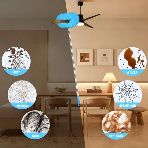 Ceiling Fan Cleaner Duster with Extension Pole,Blue 4.2FT - view 5