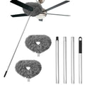 Ceiling Fan Cleaner Duster,Reusable Microfiber Ceiling Fan Blade Cleaner Duster with Extendable Long Handle Removable 13 to 48 in for Cleaning Bookshelves,Door,Window Top (Gray)