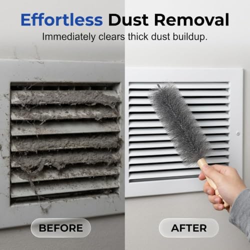 Fan Cleaning Brush with Bendable Microfiber Head, Reusable Dusting Brush for Fan Blades, Window Blinds, Air Conditioner Vents, Ceiling Fans, Car Vents and Hard-to-Reach Areas, Blue - view 2