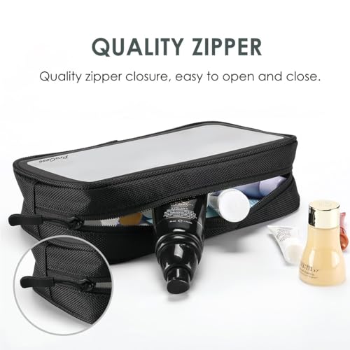 TSA Approved Travel Toiletry Bag Pouch, Matte Clear Travel Organizer Airport Carry-On Checkpoint Airline Compliant Storage Bag -1 Pack, Black - view 4