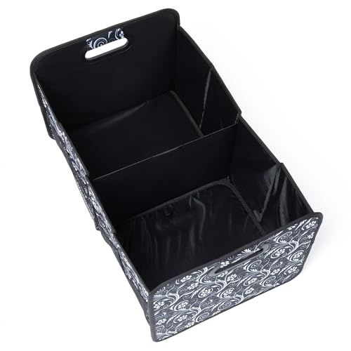 Paws Car Trunk Organizer Foldable Storage Bin with Handles Non Slip Base Pet Gear Travel Tote for SUV Truck (Flourish Paws) - view 4