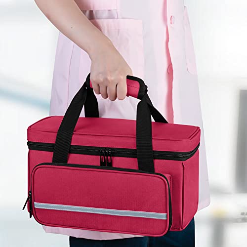 Empty First Aid Kits Case, Family Medical Supplies Storage Bag, Red - view 5