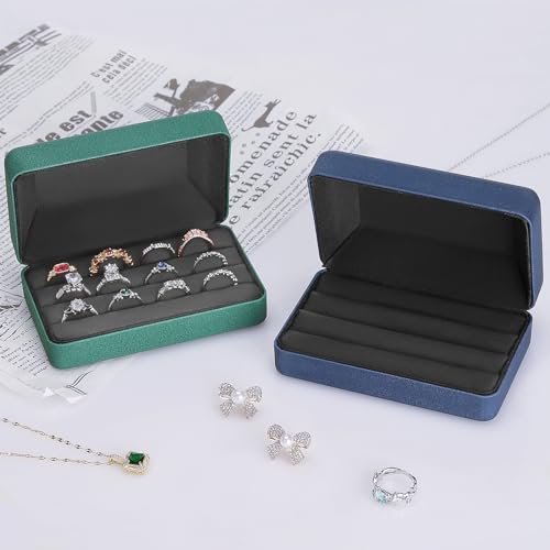 Velet Jewelry Ring Storage Box for Multiple Rings (Blue) - view 6
