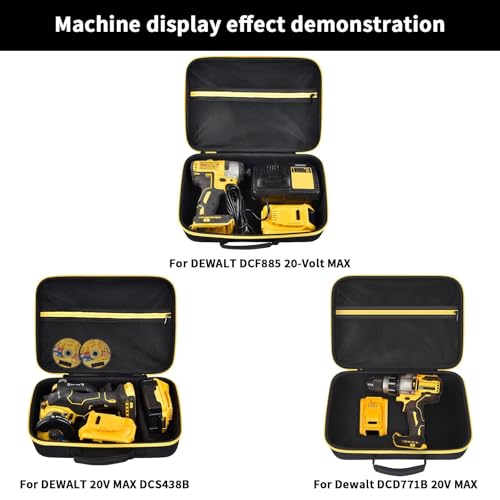 Hard Storage Tools Case, Store for DeWalt Drill Tools & Angle Grinder/for AstroAI Tire Inflator and More - 12"x8"x2" with Mesh Pocket & Comfort Handle - view 4