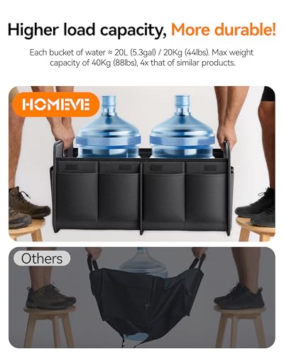 Car Trunk Organizer for SUV, Small Compact Size No-Sag Heavy Duty, 7 Pockets Foldable Waterproof Anti-Slip Storage, Fit Sedan, Truck, Front Seat, Universal Car Accessories, Black, 2 Compart - view 6