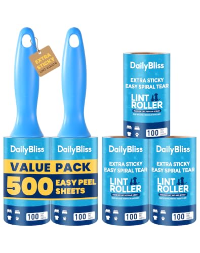 Extra Sticky Lint Roller for Pet Hair, 500 Sheets with 2 Handles
