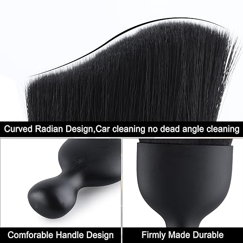 Car Detailing Brushes, Car Interior Dust Sweeping Soft Brush, Soft Bristles Brush Cleaning Tool for Automotive Dashboard, Air Conditioner Vents, Computer, Scratch Free(Black) - view 3
