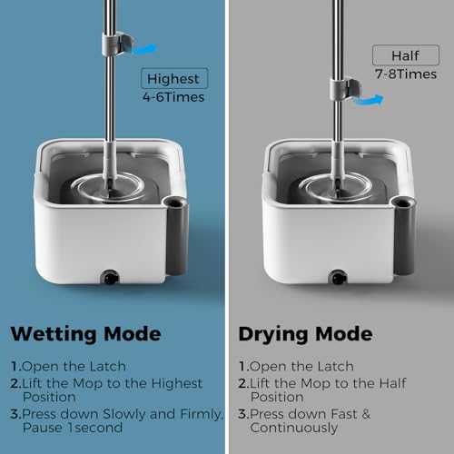 Spin Mop and Bucket Set,Separate Clean & Dirty Water Tank - view 4