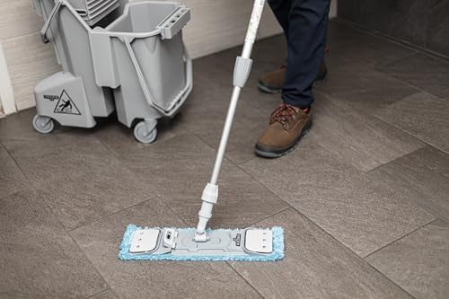 Commercial SmartColor MicroMop 15.0, 16" Wet Microfiber Mop Pad, Reusable - Heavy-Duty Floor Cleaning, Blue - MM40B - view 2