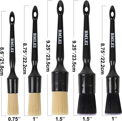 5pcs Car Detailing Brushes Set, Boars Hair Auto Car Detail Brush Kit - view 3