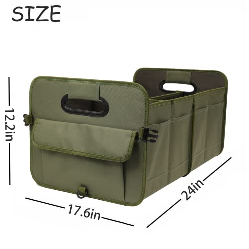 Car Trunk Organizer, Green, Foldable, Non-slip, Adjustable, Multiple Compartments, 600D Oxford Cloth Material - view 3