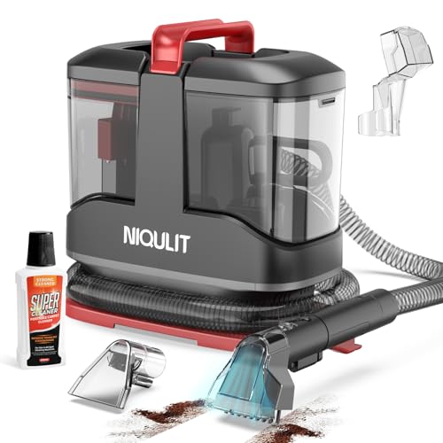 Portable Carpet and Upholstery Cleaner, 15Kpa Spot Cleaner Machine for Pets, Stain Remover for Sofa, Area Rugs, Couches and Car, Carpet Cleaner Machine with Cleaning Solution & Self-Cleaning System