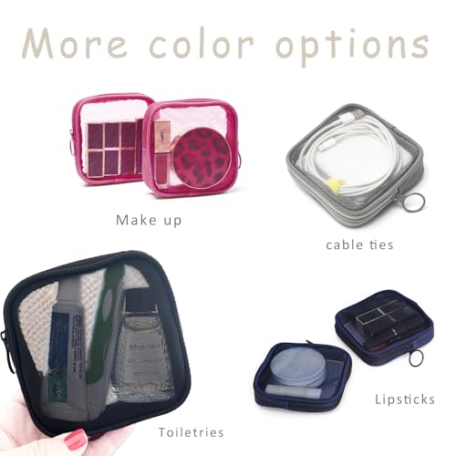 Mesh Travel Toiletry Bag, Transparent Standing Pouch, Portable Shaving Washing Kits Organizer, Personal Care Trip Case, Pack of 2 (Size S), Black - view 5