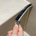 Groove Cleaning Brush with Long Handle Hard Bristle Crevice Brush for Window and Door Grooves Thin Detailing Tool, Black