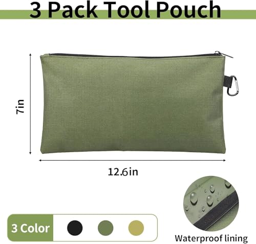 3 Pack Tool Bag Zipper Pouch, Premium Tool Pouch, Utility Storage Organizer - view 2