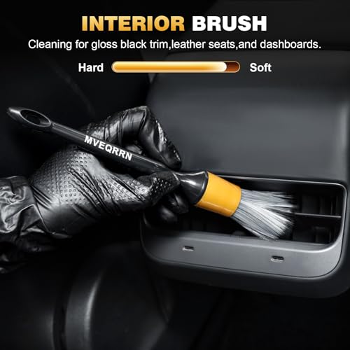 10PCS Car Detailing Brush Set,Boars Hair Detail Brush Kit(Gold) - view 3