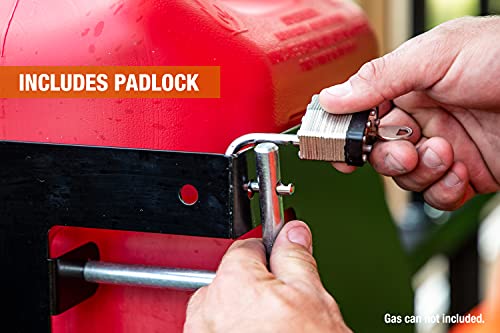 Buyers Products LT32 Locking Rack Gas Container Holder For Open & Closed Landscape Trailers, Made In The USA, Lawn Care Equipment, Secure Storage For Landscape Tools - view 5