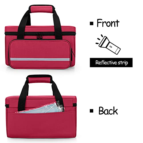 Empty First Aid Kits Case, Family Medical Supplies Storage Bag, Red - view 4