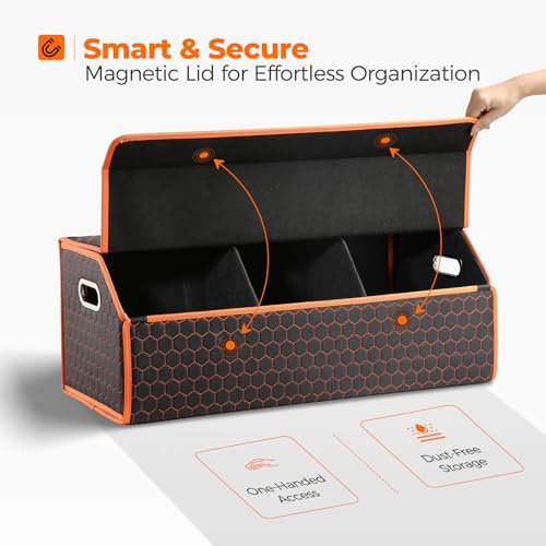 Car Trunk Organizer for SUV and Sedan, Orange-Honeycomb, 29.5 in - view 3