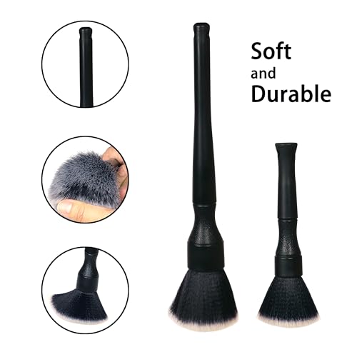 Ultra-Soft Car Detailing Brush Set, Scratch-Free Cleaning Brushes for Interior and Exterior, Air Vents, Dashboard, Wheels, Engine Bay, and Leather Surfaces - view 2