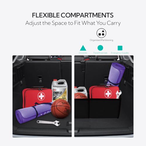 Car Trunk Organizer, Foldable Cargo Storage Bin, 35L, Pink - view 5