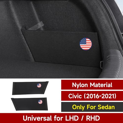 2PCS Rear Trunk Organizer Side Divider Board Compatible with Honda Civic 10th Gen 2016 2017 2018 2019 2020 2021 Accessories - ONLY for Sedan - view 2