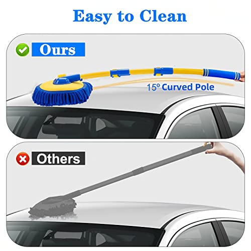 Scratch-Free Car Wash Brush, Extendable Long Handle Mop (Blue) - view 4