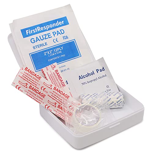 First Aid Kit, Mini 20 Piece Kit, Small and Compact All Purpose Use for Minor Cuts and Scrapes, Durable Water Resistant Case, Convenient and Portable, White, 1 Count - view 3