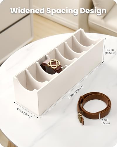 Belt Organizer for Closet, Belt Box & Storage Drawer -Cream - view 3